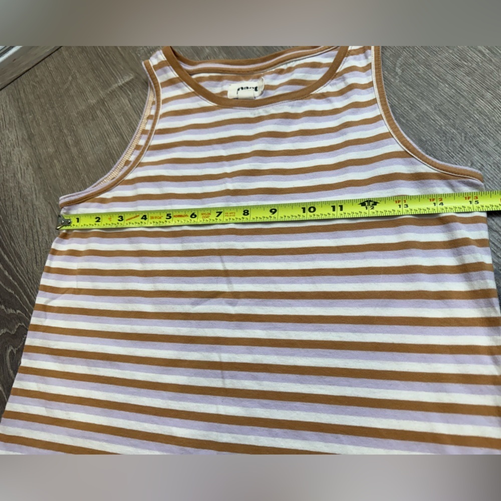Pact Purple Orange Soho Stripe Organic Cotton Softspun Tank Top XS - Picture 8 of 10